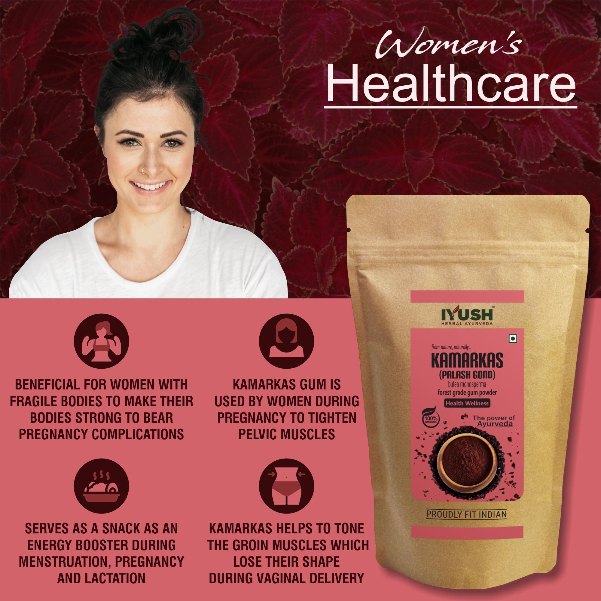 IYUSH Herbal Ayurveda IYUSH Herbal Ayurveda Kamarkas Powder 400gm | Kamarkas Gondh | Kamarkas Gum | Kamar Kas | Palash Gond Powder | Kamar Kass | Butea Monosperma |
