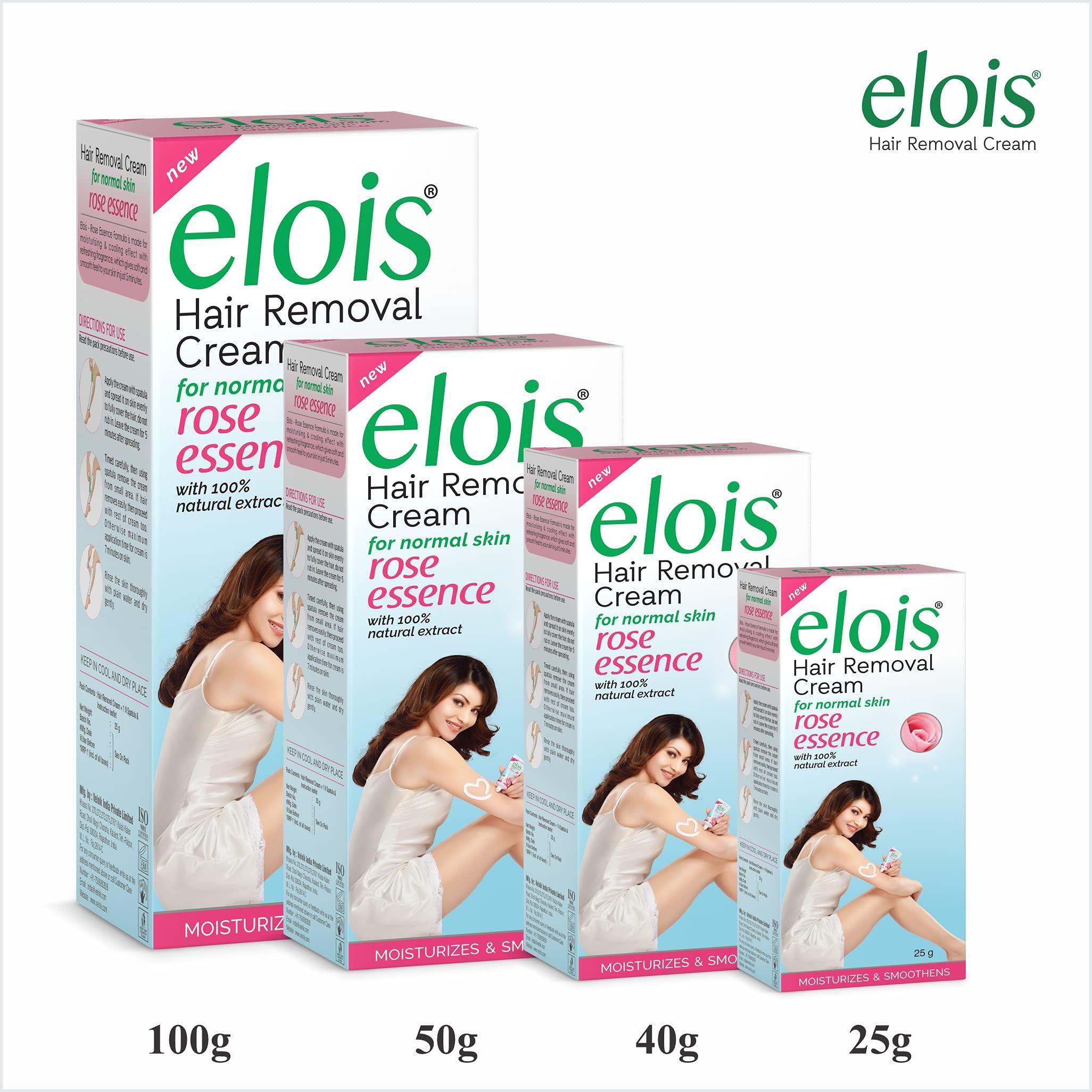elois Elois Hair Removal Cream with Natural extracts Painless for Sensitive & Dry Skin Pack Of 8 (Rose Extract, 25 Gram)