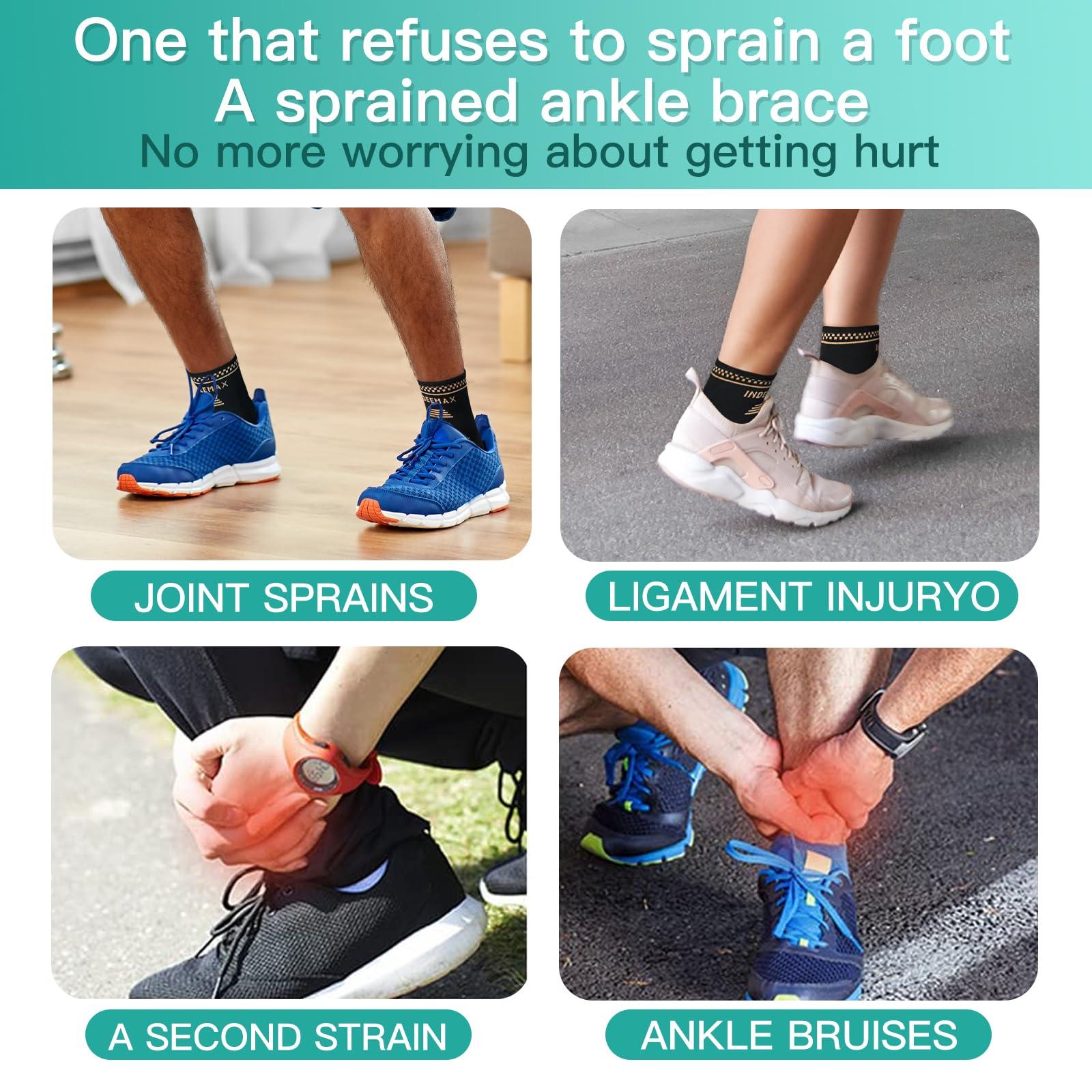 INDEEMAX INDEEMAX Ankle Brace for Men and Women, Copper Infused Ankle Compression Sleeve Ankle Support Brace for Sprained Ankle, Plantar Fasciitis, Running, Foot Pain Relief, Achilles Tendonitis (XL)