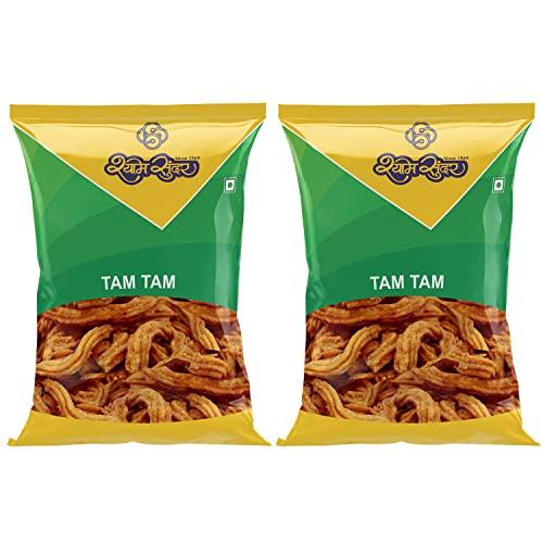 SHYAM SUNDER Shyam Sunder Tam Tam Namkeen 800g Vadodara Tam Tam Mix Namkeen ( 400g x 2) Snacks Mixture Gathiya Snacks Spicy Sweet And Sour Taste Gathiya Tasty Ready To Eat Tea Time Snacks Combo 400gm Each- (Pack of 2)
