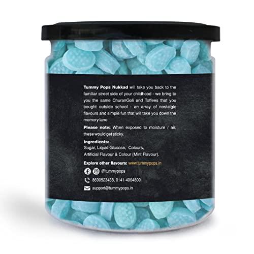 Tummy Pops Tummy Pops | Mint Candy Pack - 300gm Jar | Peppermint Candy Toffee | Sugar Fruits Sweet & Sour Candy for Kids