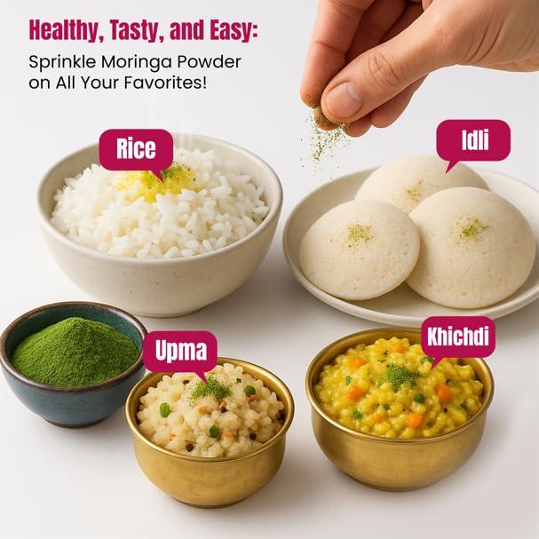 Ramadevi FOODS Ramadevi FOODS Drumstick leaves Spicy Podi/Moringa Powder/Munagaku karam - Without Garlic | Size - 200gm