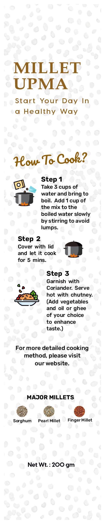 Milletable Milletable Instant Upma & Khichdi Mix - Healthy & Tasty Breakfast, Ready to Cook, Pack of 2 (200g each) - Nutritious Millet Blend for Quick Meals