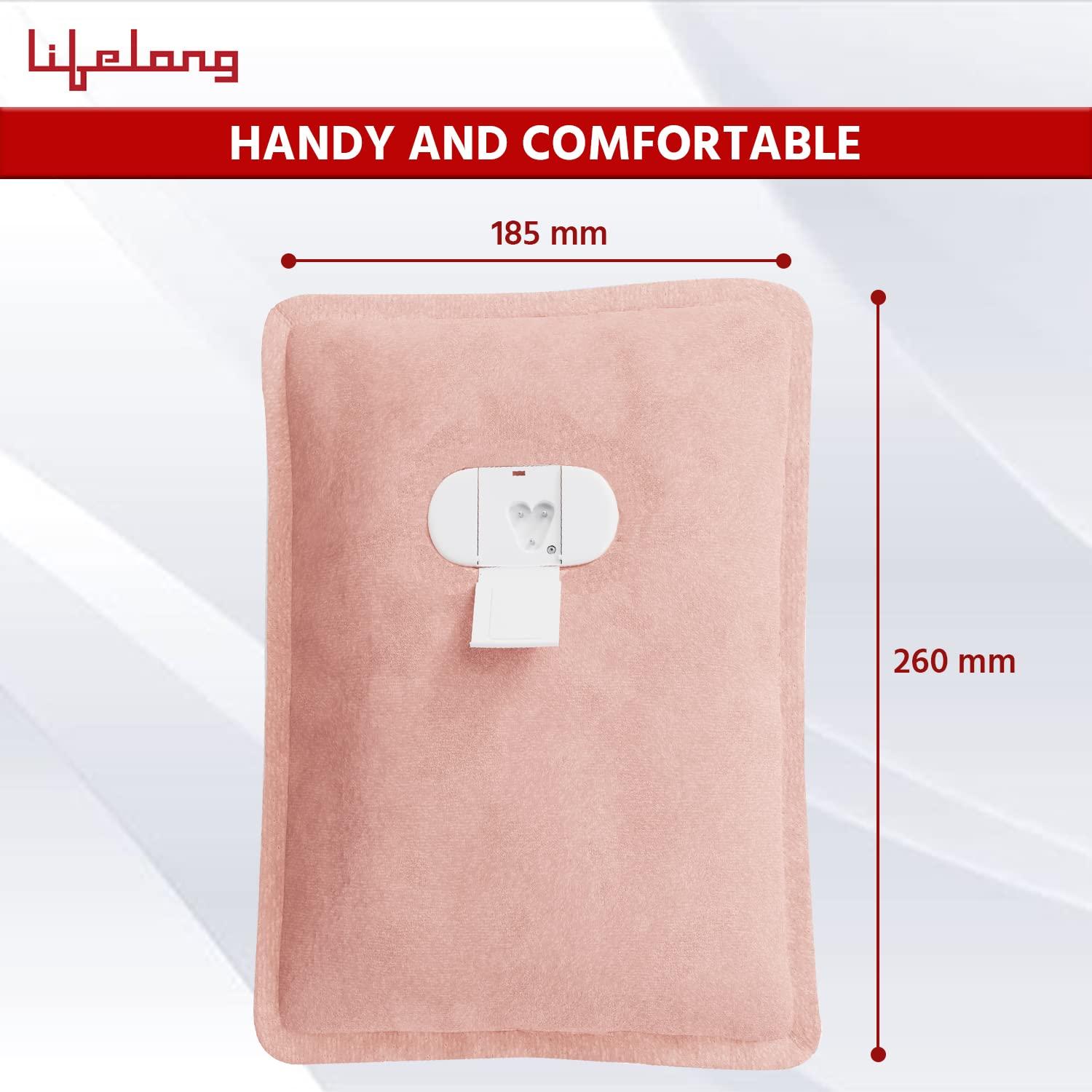 Lifelong Lifelong LLM612 Hot Water Bag for Full Body Pain Relief|Dual Insulation Silicon Technology|Heating Gel Pad Heat Pouch Hot Water Bottle Bag|Electric Gel Heating Bag (1 Year Warranty, Pink)