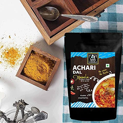 365 STORE TO DOOR 365 STORE TO DOOR Indian Spice - Jain Achari Dal Masala, 250 gm | Homemade Powdered | Spices for Healthy Cooking | Ready to use | All Seasonings Spices | Spice Mix – Pack of 1