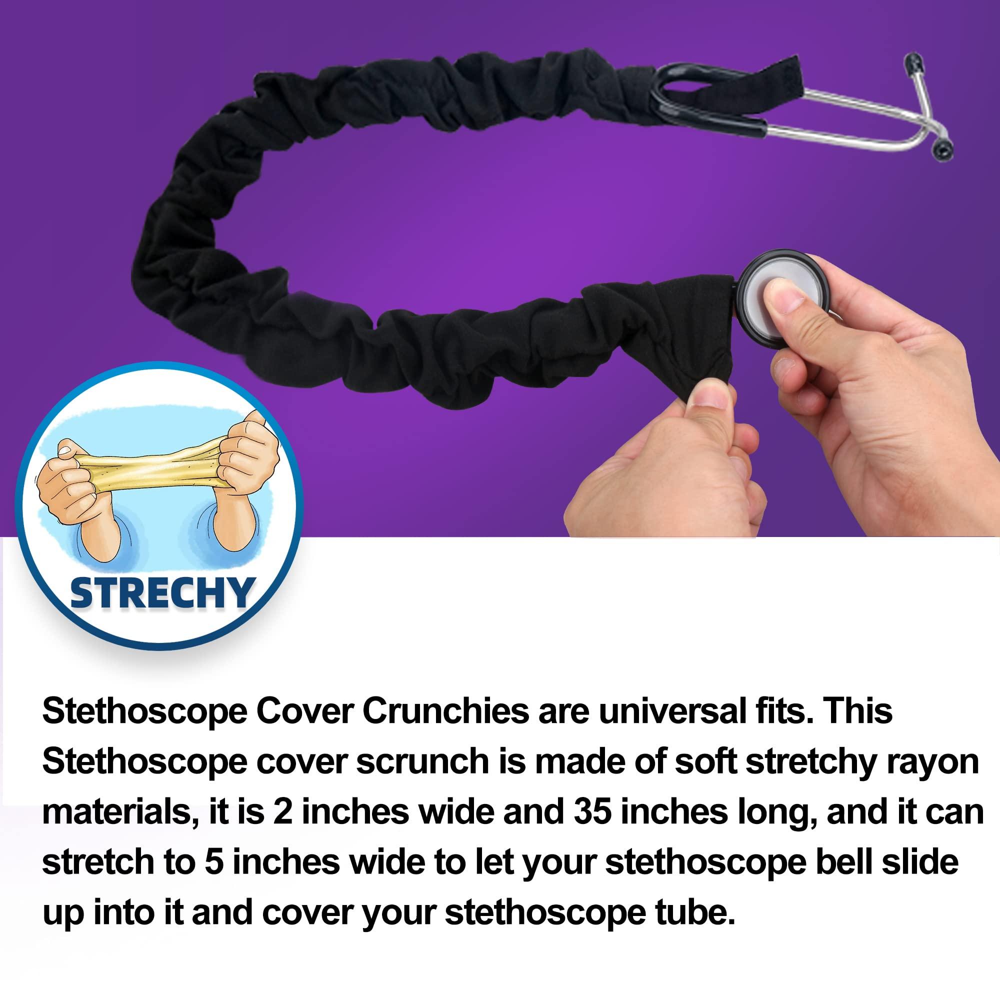 ABAMERICA Stretchy Stethoscope Cover Scrunchie, Stretchy Slim Looking Stethoscope Sleeves Universal Fit to All Types of Stethoscopes
