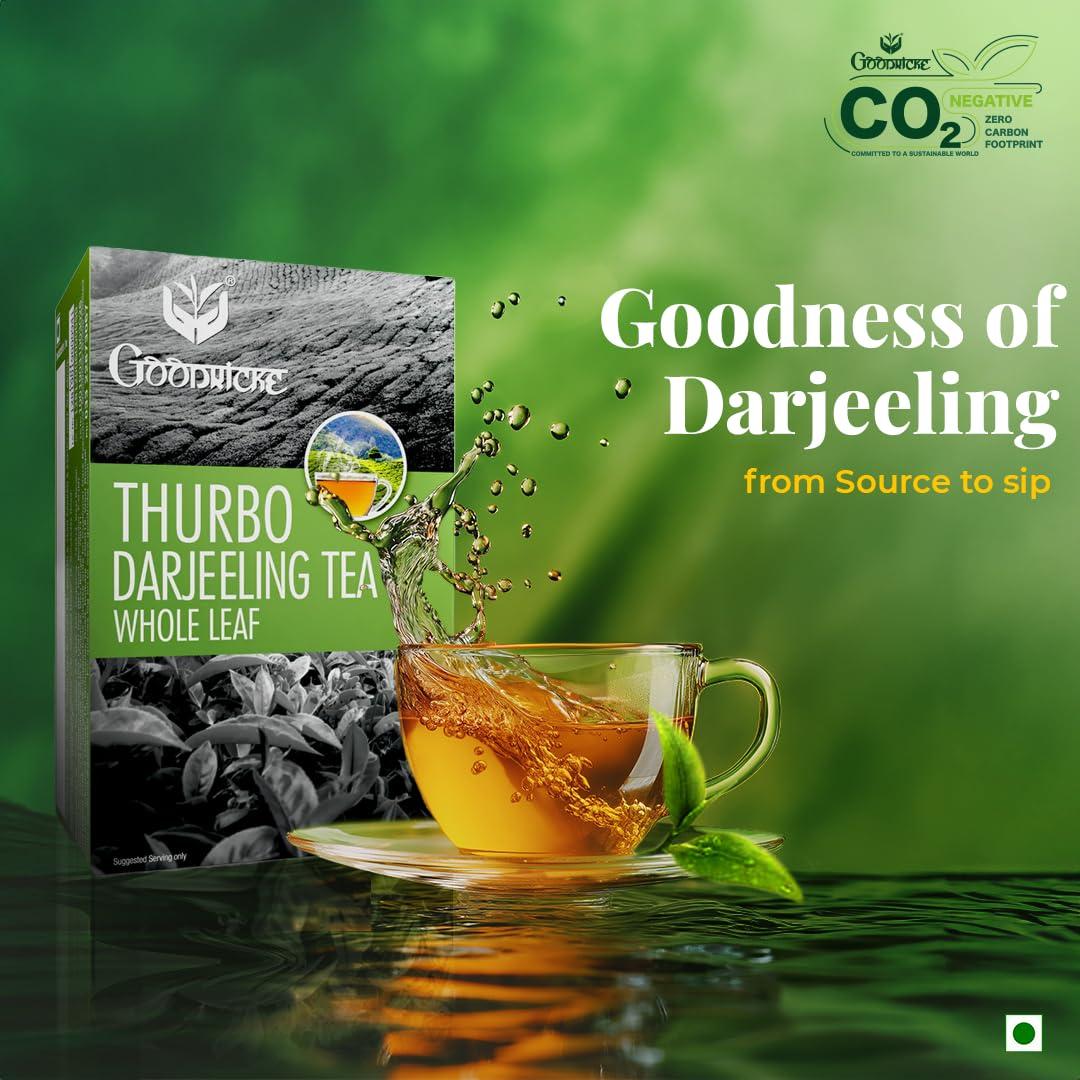GOODRICKE GOODRICKE Thurbo Darjeeling Tea - 250 gm, (Pack Of 5) | Single Estate | 100% Pure & Original Darjeeling Long Leaf Tea | Enticing Colour & Superior Taste | Iresistible Aroma