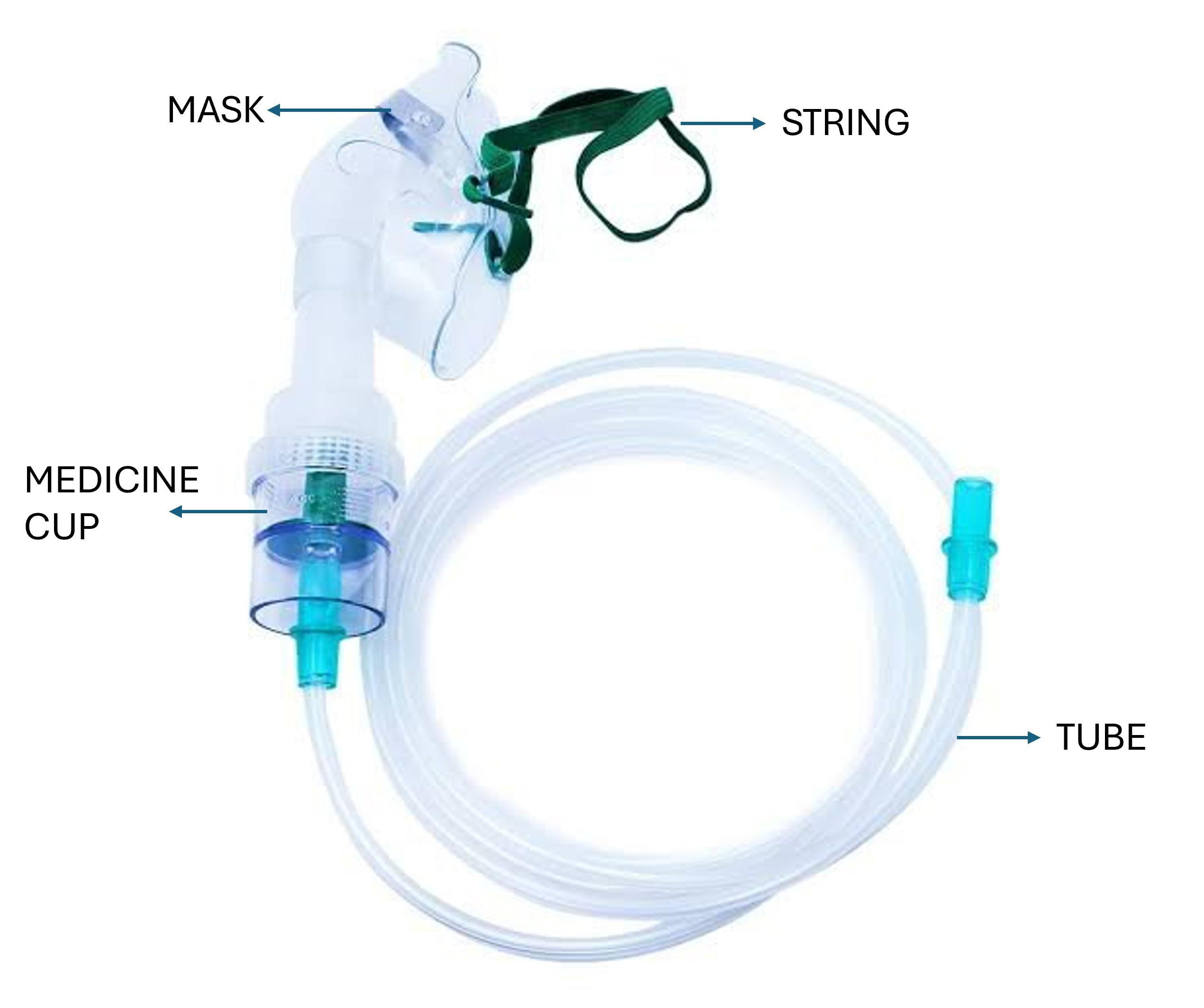 Generic LIFELINE Nebulizer Mask Kit and Pipe Set with Medicine Cup for Adult (PACK OF 1)
