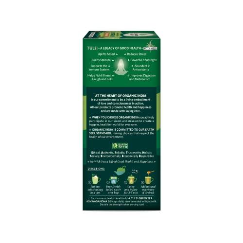 Organic India_ARIPL Organic India Tulsi Green Tea Ashwagandha - 25 Tea Bag (Pack of 1)