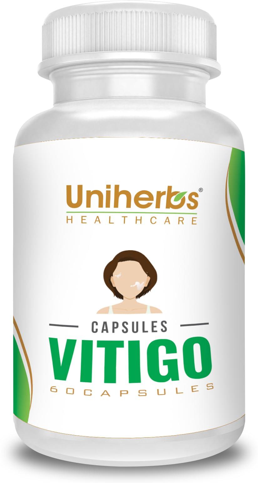Uniherbs Uniherbs Vitigo Capsule For White Patches, Discolouration, Repigmentation Ayurvedic Medicine For Men and Women,(60 Capsule) (1)