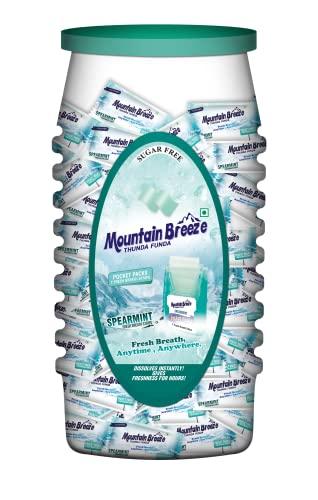 Mountain Breeze Mountain Breeze Sugar-Free Spearmint Fresh Breath Strips JAR 7 Strips each cassette (Pack of 40) 40 x 7 = 280 Strips