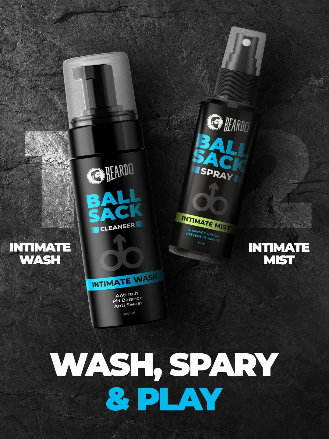 BEARDO Beardo Ball Sack Intimate Wash For Men, 100ml | Prevent Odour, Itch, Sweating | No Dryness No Irritation | PH Balance Intimate Foaming Cleanser For Men