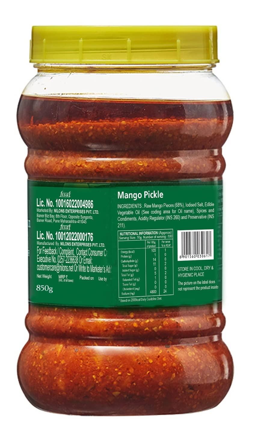 NILON'S NiLoN\'s Mango Classic - Achar/Pickle - Aam ka achar - Rajasthani Pickle - Traditional Achar - 850 Gm Pack of 1