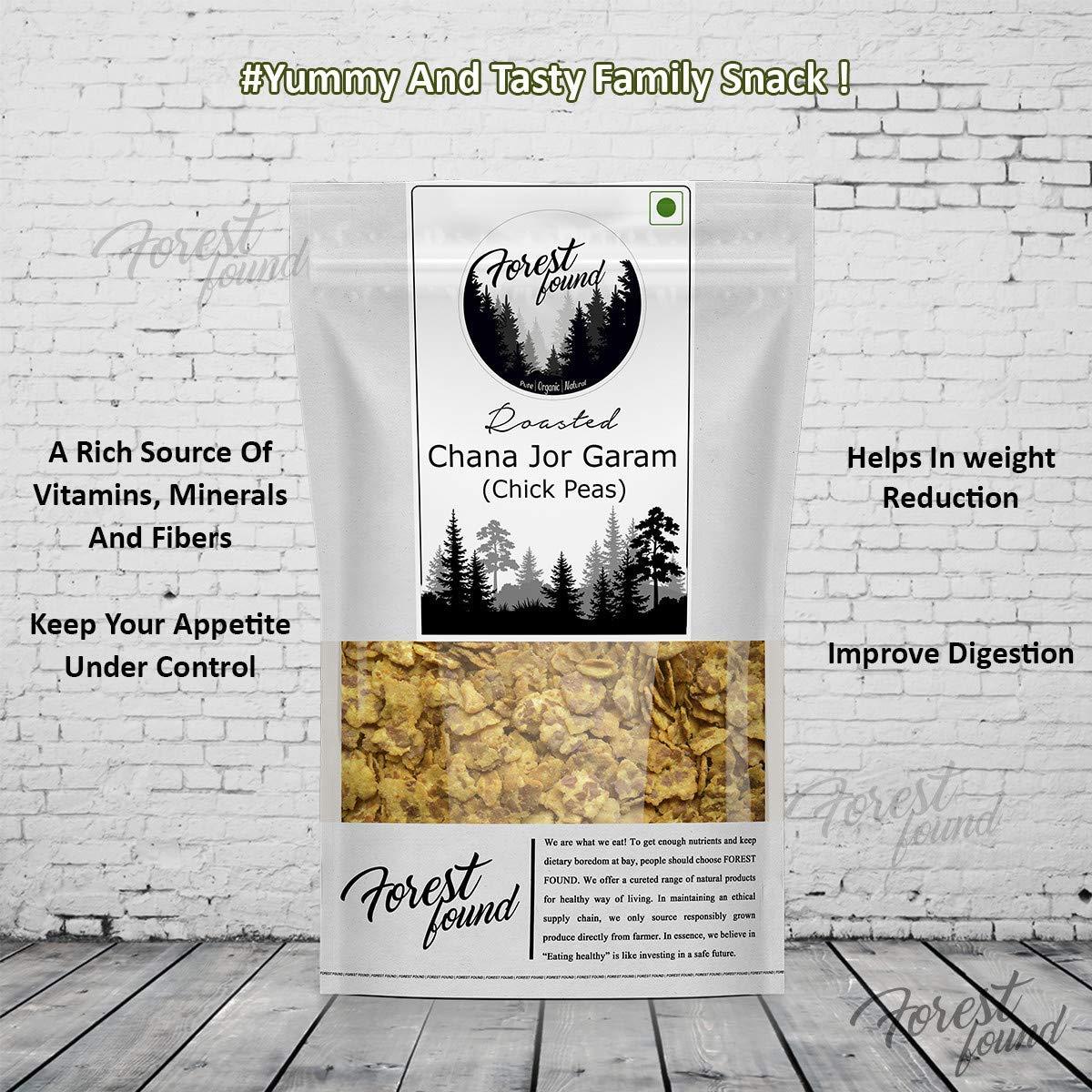 FOREST FOUND Forest Found Gluten Free Low Fat Black Chana JOR Garam Namkeen Snacks for Diet (900 Gram) | Made by Vacuum Roasted Technology, Healthy Gujarati Snack, No Salt and No Masala