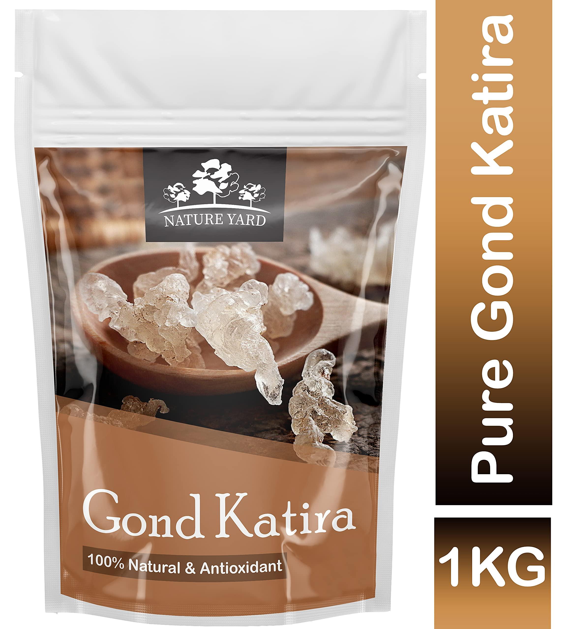 NATURE YARD NATURE YARD Gond Katira Pure Organic (Edible gum) tragacanth Crystals - 1 Kg - 100% Natural Superfood with Cooling Properties | Almond Gum | Badam Pisni | Chahar Gond