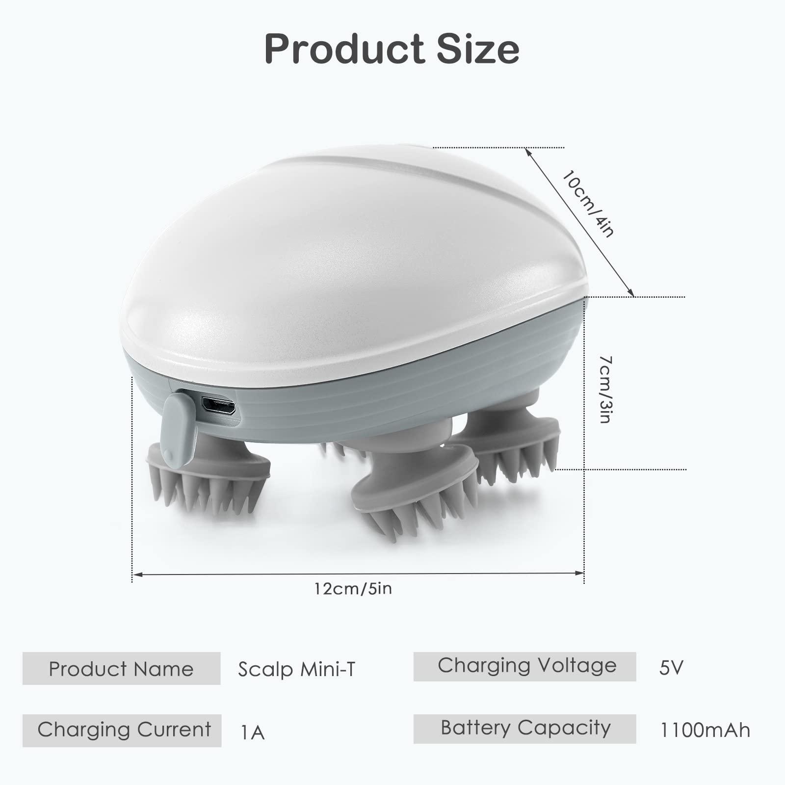 fomey Fomey Electric Scalp Massager, 3 Modes Head Massager Scalp Hair Growth Portable Waterproof Pet Massager for Dogs and Cats with 4 Massage Heads Deep Clean and Stress Relax, Gifts for Men Dad