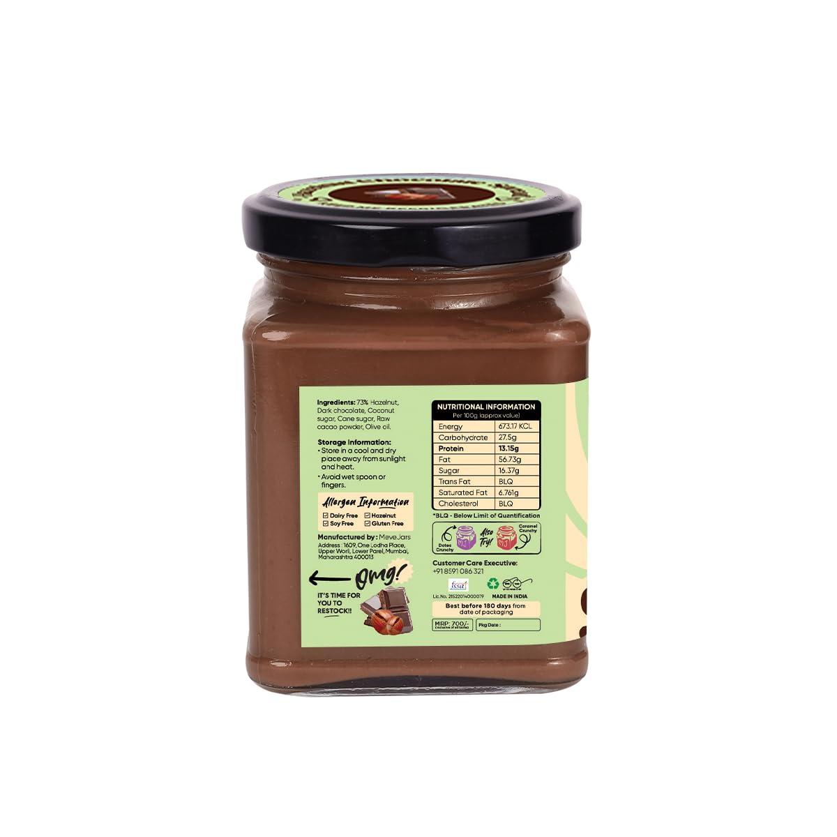 Meve Jars Meve Jars - Hazelnut Chocolate Spread | 230g | Vegan | No Preservatives | Gluten Free | High in Protein (Creamy)