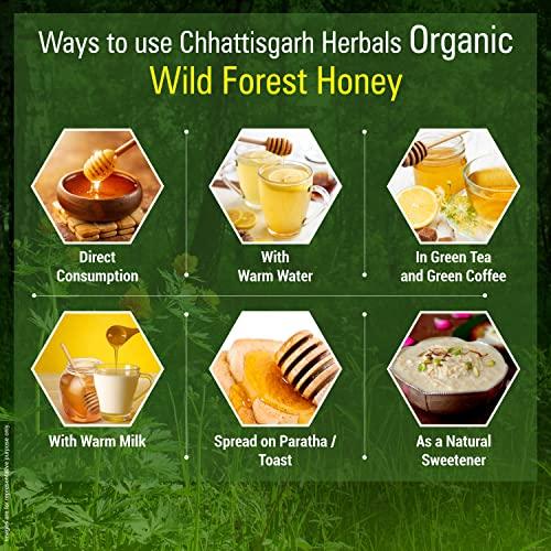 Chhattisgarh Herbals Chhattisgarh Herbals Organic Wild Forest Honey 100% Pure & Natural, 800 ml
