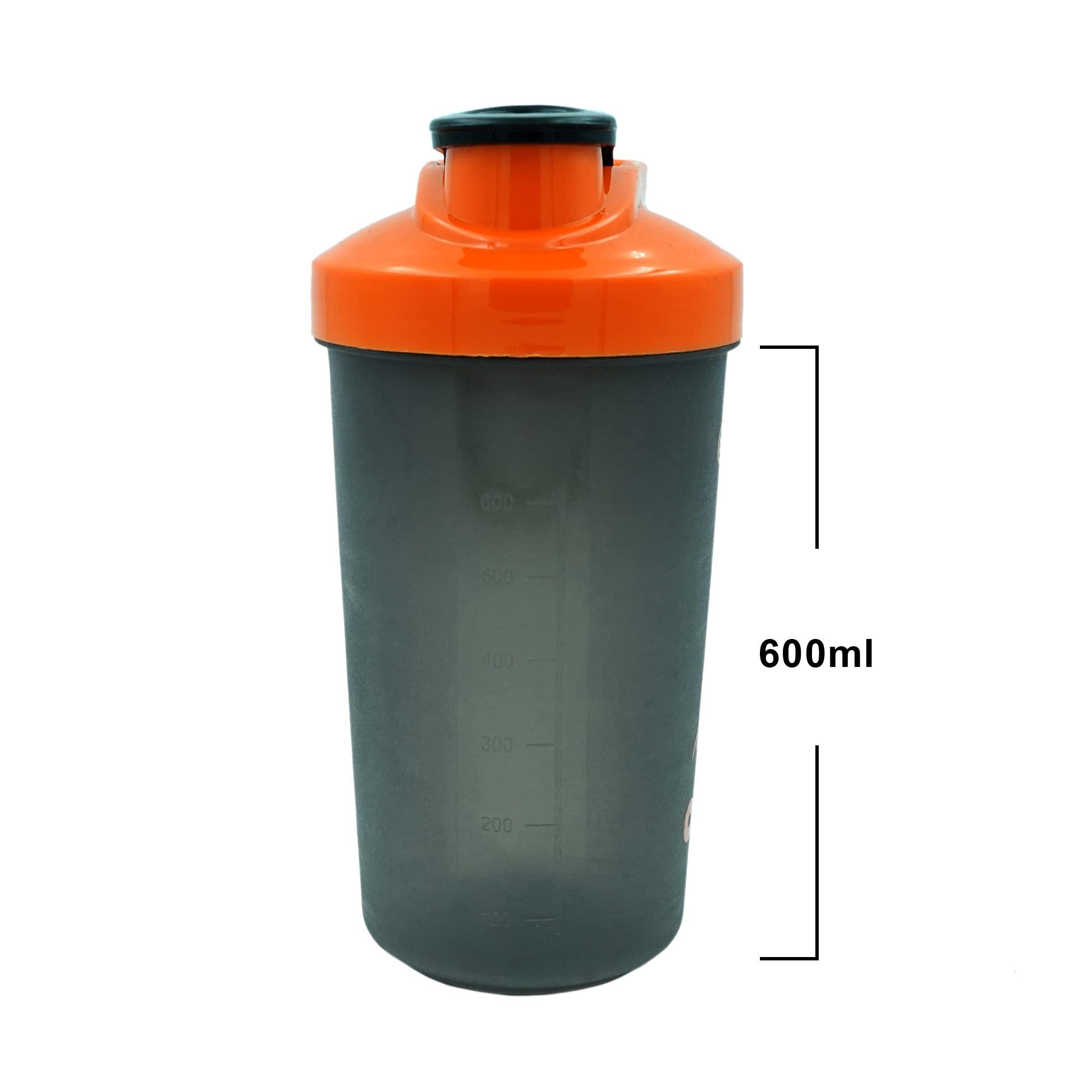 Pomic fit Pomic fit 600ml Plastic Protein Shaker Water Bottle with Powerful Blending Ball Sipper for Gym (Pack of 1)