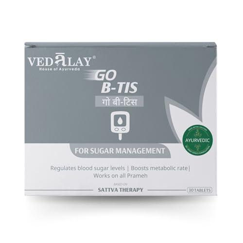 VEDALAY HOUSE OF AYURVEDA Vedalay GoBtis Ayurvedic Tablets | For Sugar Management | Diabetes Care | 1 month pack (30 tablets) | Regulated Blood Sugar Levels