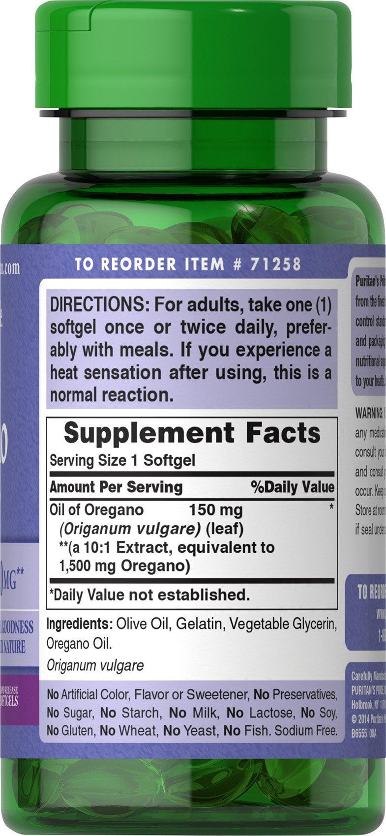 Contigo Puritans Pride Oil of Oregano Extract (1500 mg) -180 Softgels