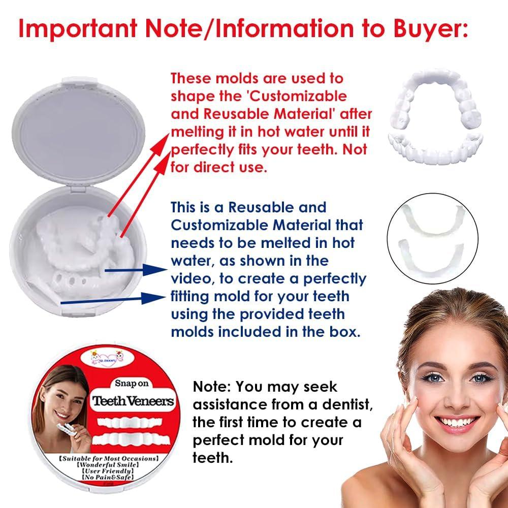 Zemiss Snap On Teeth Veneers Nonporous Dentures For Men Women Cover The Teeth Instant Confident Smile Temporary Teeth