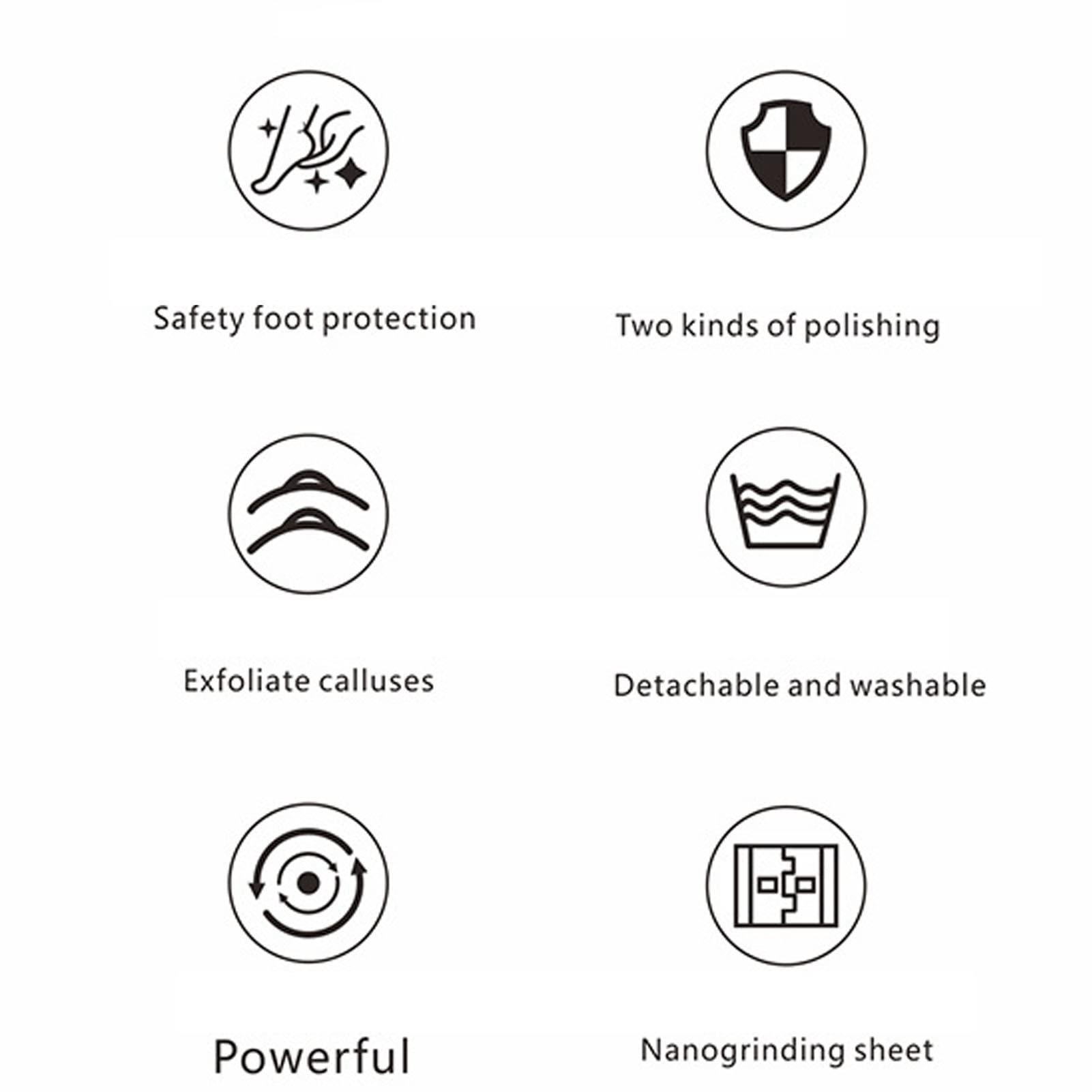 JAUQ Foot File Sander, Pedicure Foot Callus Remover Double Grinding for Men for Home Use (Cream)