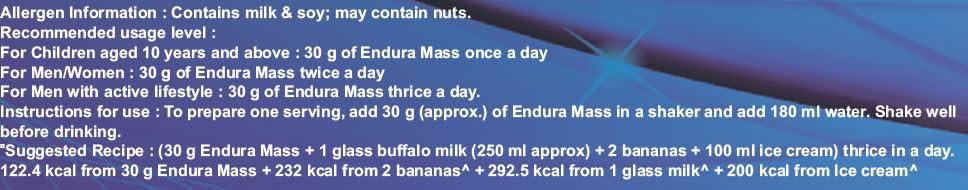 Endura Endura Mass Weight Gainer (Vanilla, 1000g)