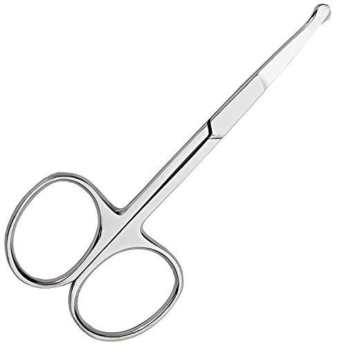 Precision+Personal+Care 3.5 , Mirrored : Precision 3.5" Rounded Nose Hair Trimmer Safety Scissors - Round Tip for Ear, Eyebrow, Beard & Mustache Trimming