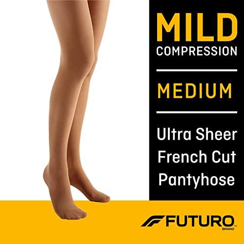 Futuro Futuro Ultra Sheer Pantyhose for Women, Nude, Mild (8-15 mm/Hg)