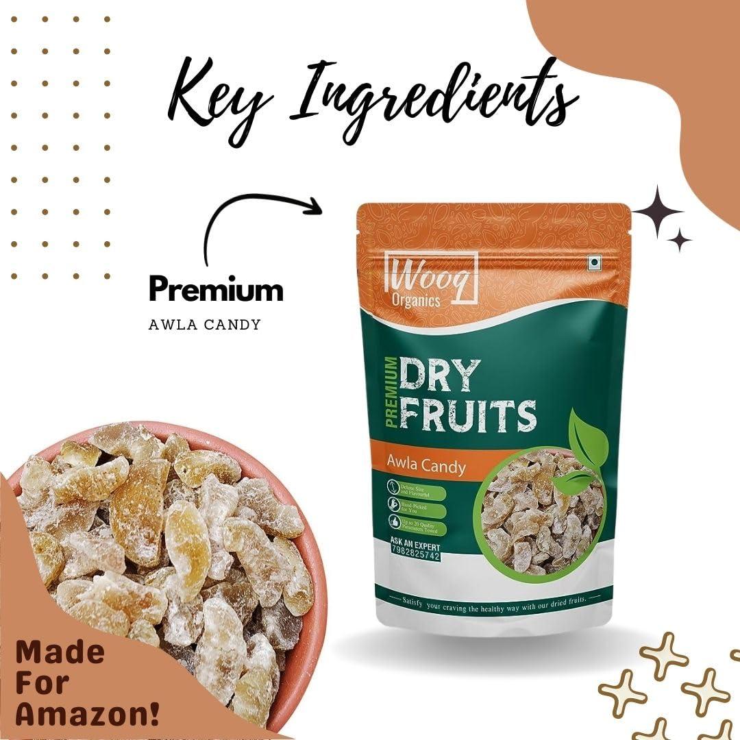 Wooq Organics Wooq Organics Awla Candy 200g - Dry Awla | Gooseberry | Natural Amla Candy | with a Tangy Twist - 100% Natural and Organic AWLA Candy