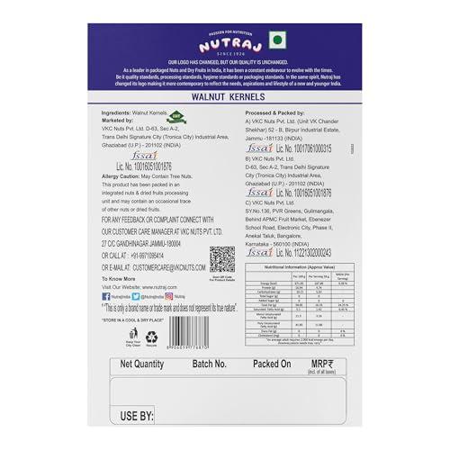 Nutraj Nutraj Walnut Kernels 500g | Akhrot giri | walnut kernels | Low Cholestrol | No Added Preservatives | for Baking & Cooking | walnut giri | | Delicious & Crunchy Walnut Giri | High in anti oxidants| Rich In Omega-3 Fatty Acids