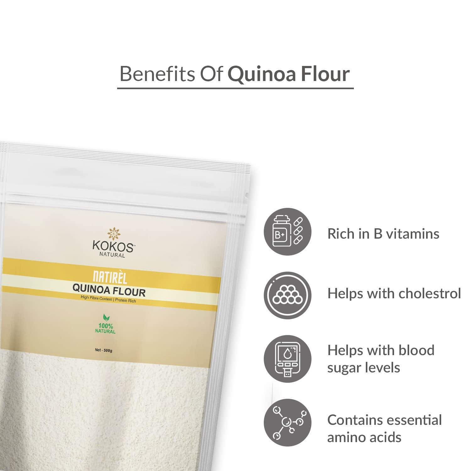 Kokos Natural Kokos Natural - Quinoa Flour, 500 g - Beetroot Powder, 200g - Total 700 Gm
