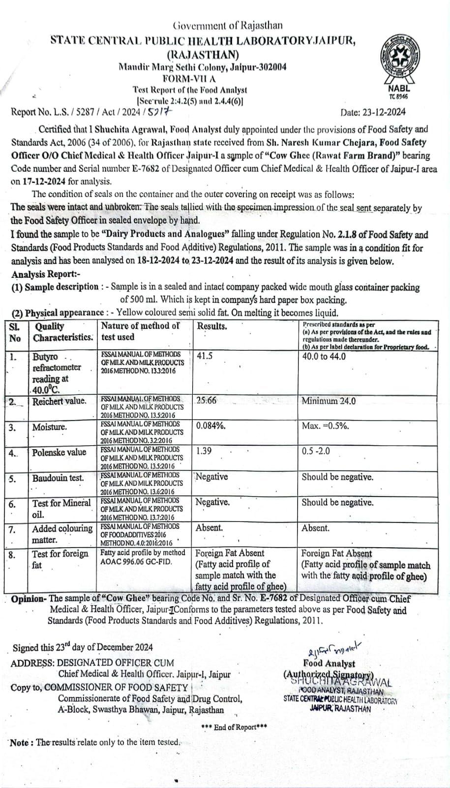 Rawat\'s Farm Rawat\'s Farm A2 Vedic Bilona Cow Ghee 500 ml | Glass Jar | Curd Churned Bilona Ghee | Government Laboratory Passed | 100% Natural | Immunity Booster | Good for Heart |