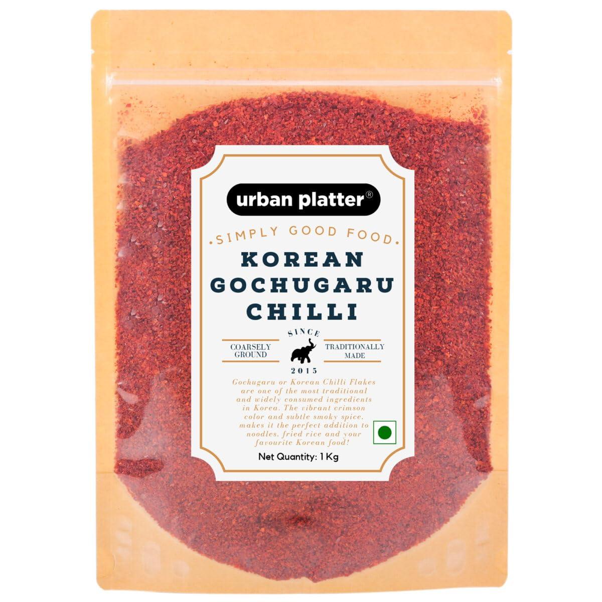 urban platter Urban Platter Korean Gochugaru Hot Pepper Powder 1Kg [Coarse ground Korean Dried Chilli Peppers | Smoky & Spicy| Use for Kimchi and other Korean Dishes]