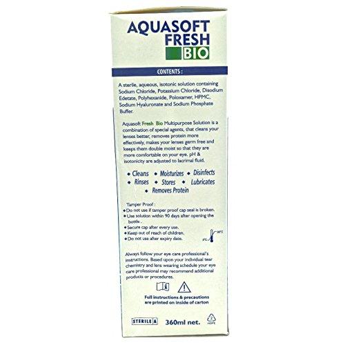 Aquasoft Aquasoft Fresh Bio Double Moisturizing Multipurpose Contact Lens Cleaning Solution (360ml)