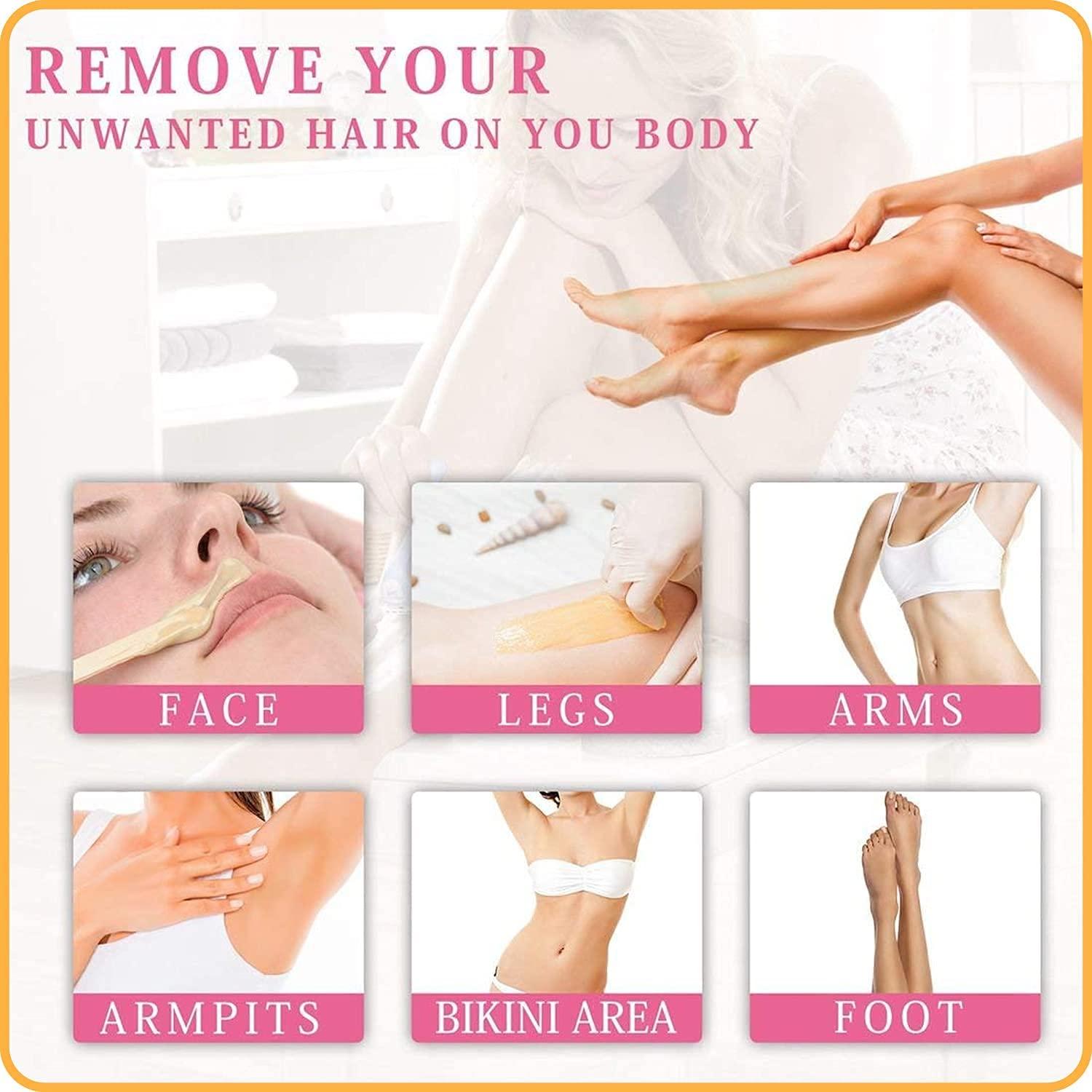 CUVLY CUVLY® Waxing Kit Combo (Wax Heater + Chocolate Wax (600 gm) + Gold Wax (600 gm) + Wax Strips (70) + Wax Spatula + Sponge)