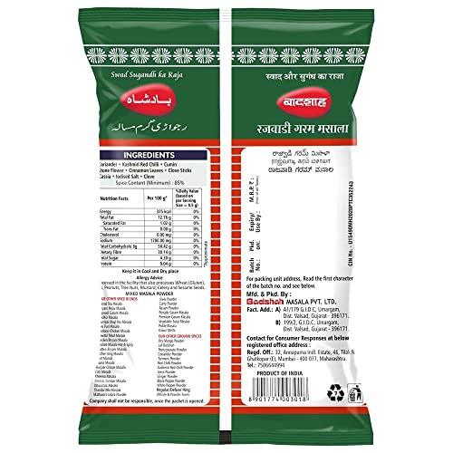Badshah Badshah Rajwadi Garam Masala Powder/Blended Spices Mix/No Preservatives/For Healthy Delicious & Flavourful/Hygienically Packed / 500 Gram/Pack Of 1 / Indian Spices