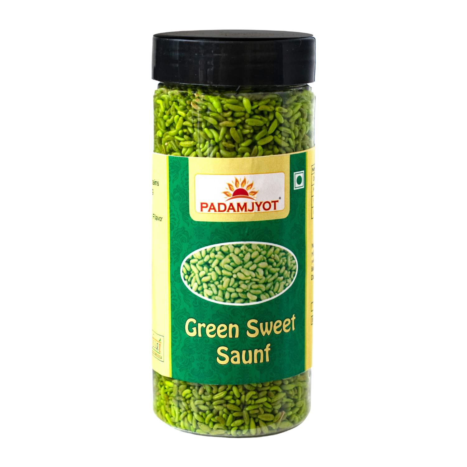 PADAMJYOT PADAMJYOT Green saunf | Sugar Coated Saunf | Green Sweet Saunf | Green Fennel Seeds | Peppermint Fennel Seeds | Sweet Fennel Seeds | Saunf mukhwas | Fennel Seeds Mouth Freshener | Post-Dinner Mouth Freshener | Sweet Cumin Seeds | Peppermint Fennel Se