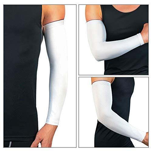 OWIKAR 1 Pair / 2 Pcs Honeycomb Elbow Pads Crashproof Arm Sleeves Basketball Football Volleyball Protector Padded Support Elbow Brace Shin Guards Protective Gear for Girls Boys Kids Men (White, X-Large)