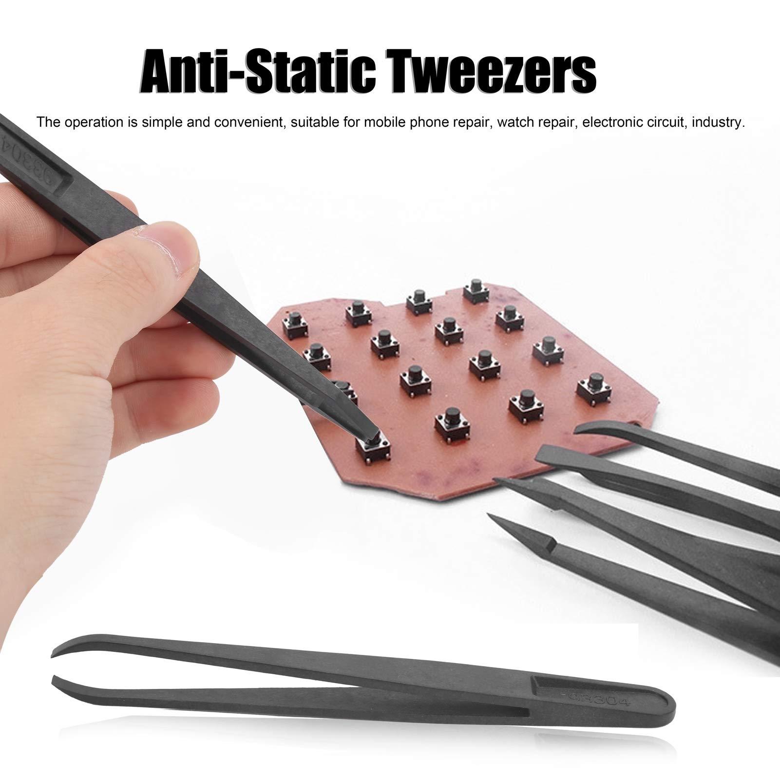 Excluzo Set of 2 20Pcs Industrial Tweezers, Durable 20Pcs Tweezers with Ergonomic Design for Professionals or Amateur for Processing and Installation Of Components