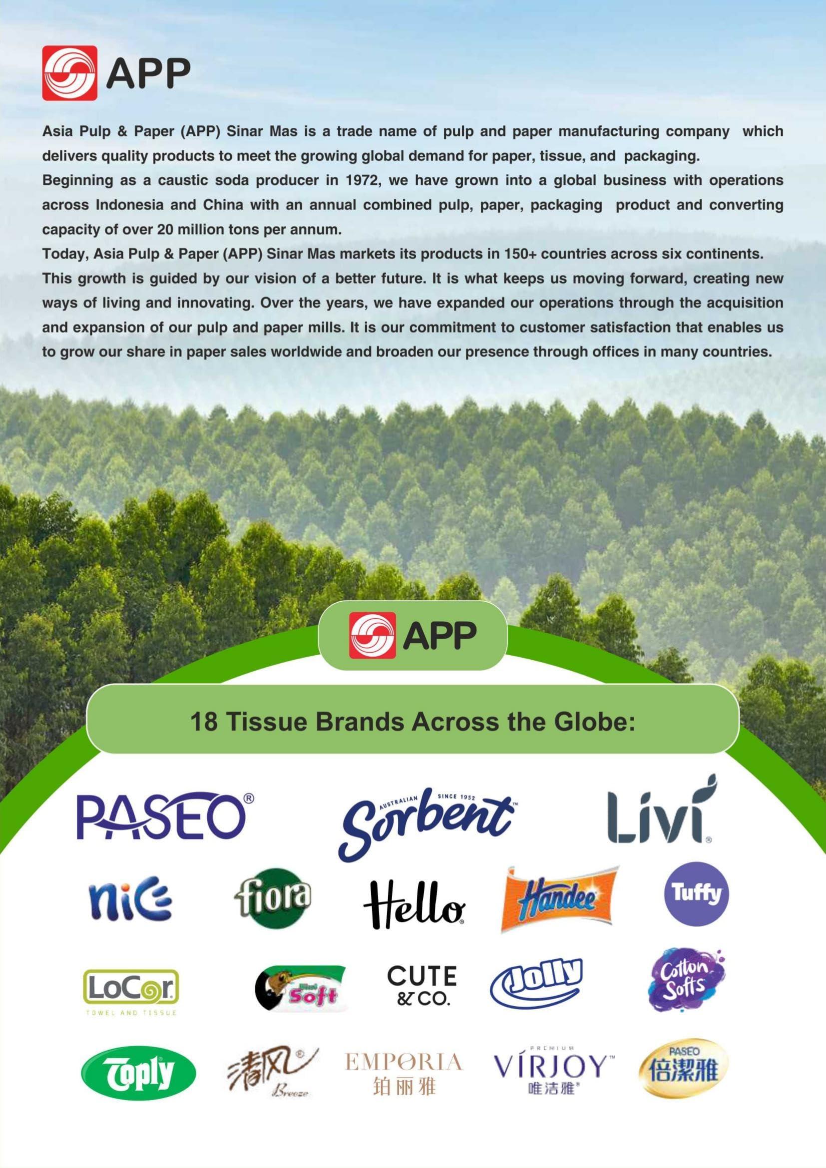 PASEO Paseo Toilet Tissue 2 ply Toilet Paper 10 Toilet Rolls x 200 Toilet Tissue Sheets Sheet Size 11 x 9.9 cm