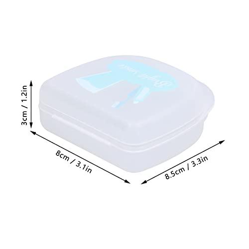 Fabater Denture Storage Box, Anti Impact Firm Sturdy Mouth Guard Container Waterproof Denture Case for Home Travel for Dental Clinic