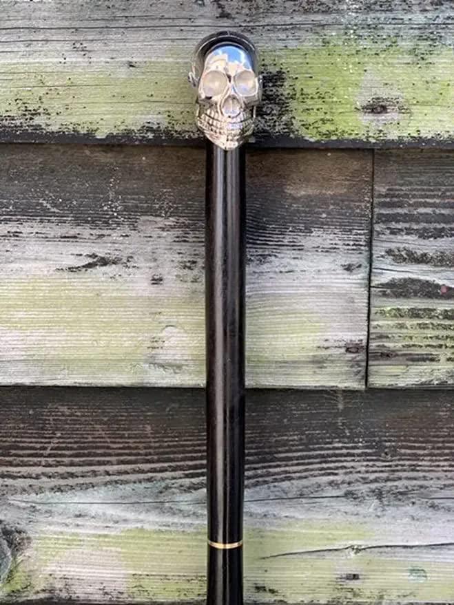 NavaFresh Basics Elegant Walking Stick with Skull Handle Made of Solid Brass Chrome Finish Walking Cane Handmade Gift for Men & Women's (36 Inch) by Royal Enterprises Nautical