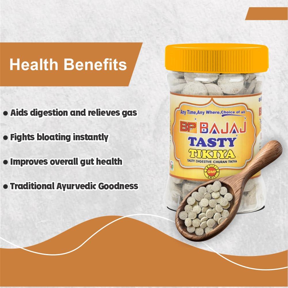 BAJAJMORA Bcp Bajaj Amla Pachak (150g), Tasty Tikiya (200g) | Natural & Digestive | Mukhwas, Mouth Freshner (Pack of 2)