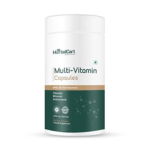 HerbalCart HerbalCart Multivitamin with 25 Essential Nutrients, Antioxidants, Minerals, and Vitamins A, B, C, D (500mg/Serving)