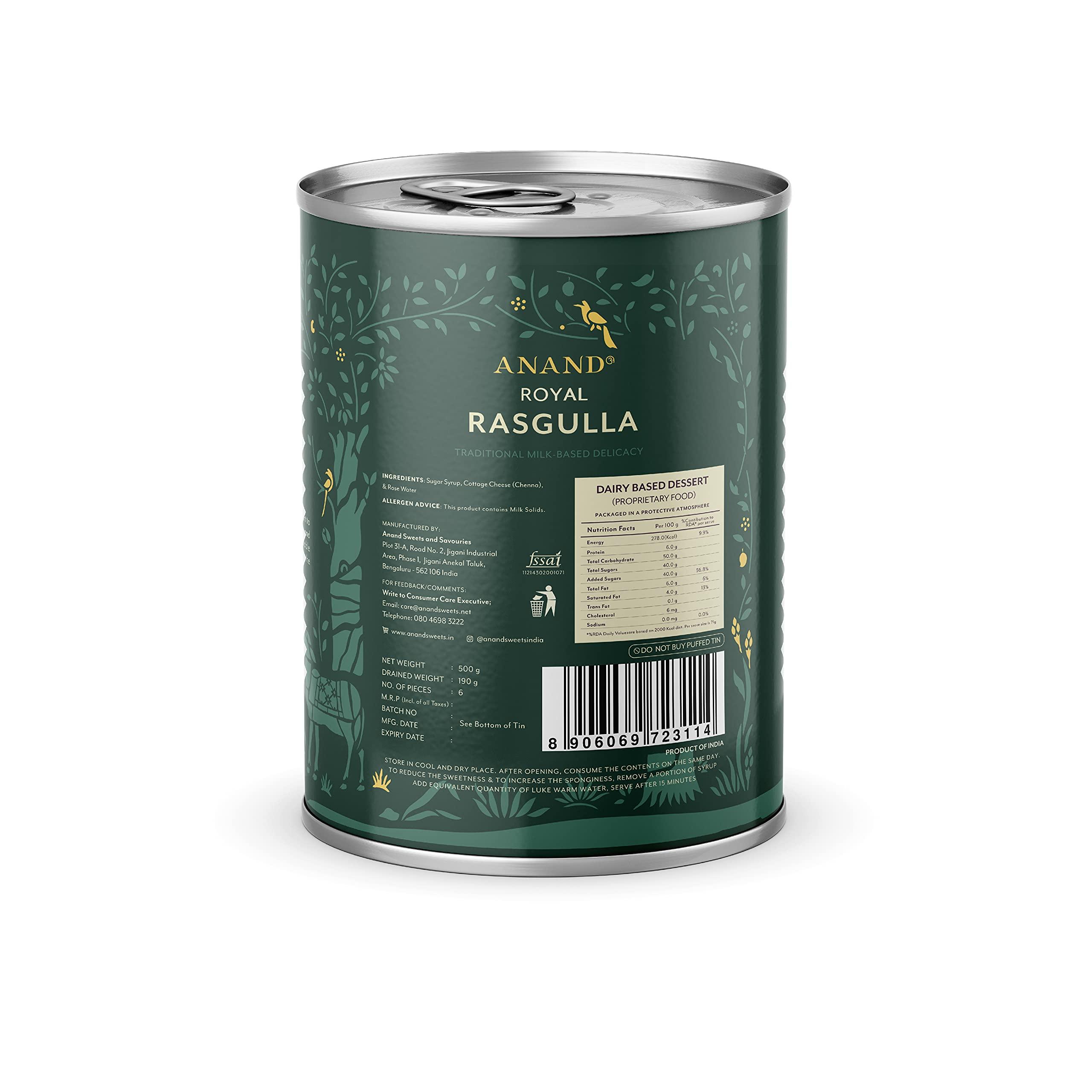 ANAND Anand Royal Rasgulla Tin - Ready to Eat (1000 gram)