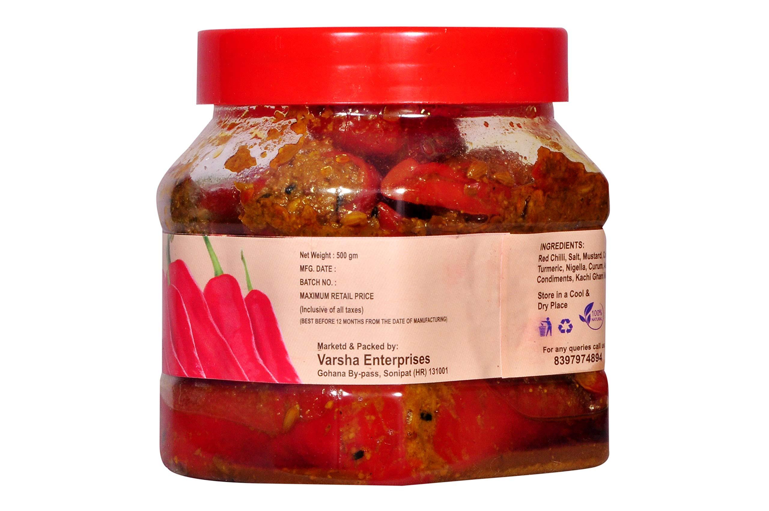 Natural Diet Natural Diet Home Made Stuffed Banarasi RED Chilli Pickli Real Taste of Banarasi Achar 400 Gram ( A Return to The Natural and Ancient Food of Our Race)