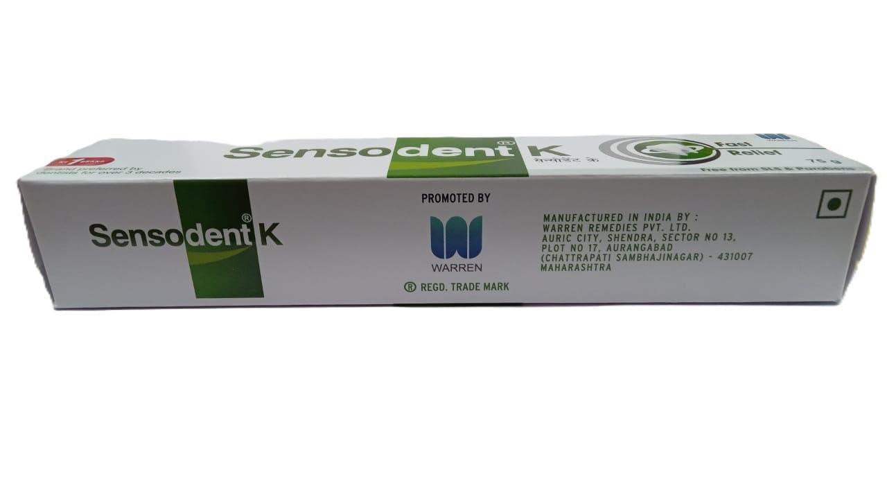 Warren Remedies Sensodent K Fast Relief Toothpaste - 75 gm, Pack Of 2