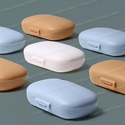 FunBlast FunBlast Pills Medicine Organizer Box - Pill Case for Travel, Medicine Organizer Box Travel, Pill Box Pocket Size, Pill Organizer with 7 Compartments, Weekly Pill Organizer Reminder Box (Blue)